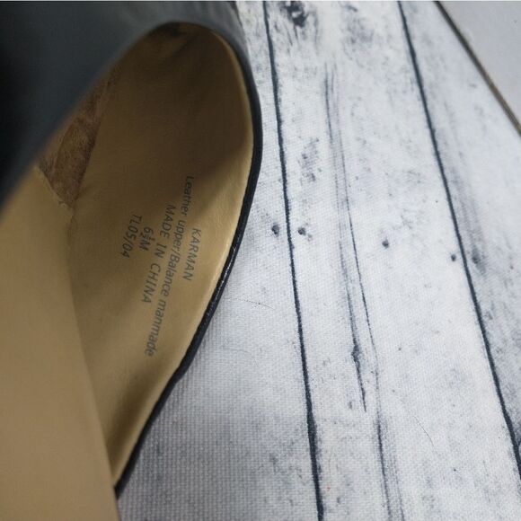 Axcess Liz Claiborne Black Leather Heels Shoes Size 6.5 M. - Picture 3 of 9